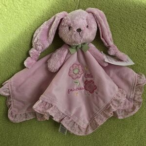 NWT VHTF MINT Baby GIRL Pink BUNNY RABBIT Security Blanket LITTLE PRINCESS (Q12)